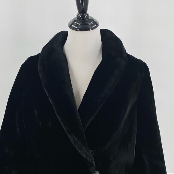 Vintage black faux fur coat women’s size 6 Made in USA - Picture 6 of 10